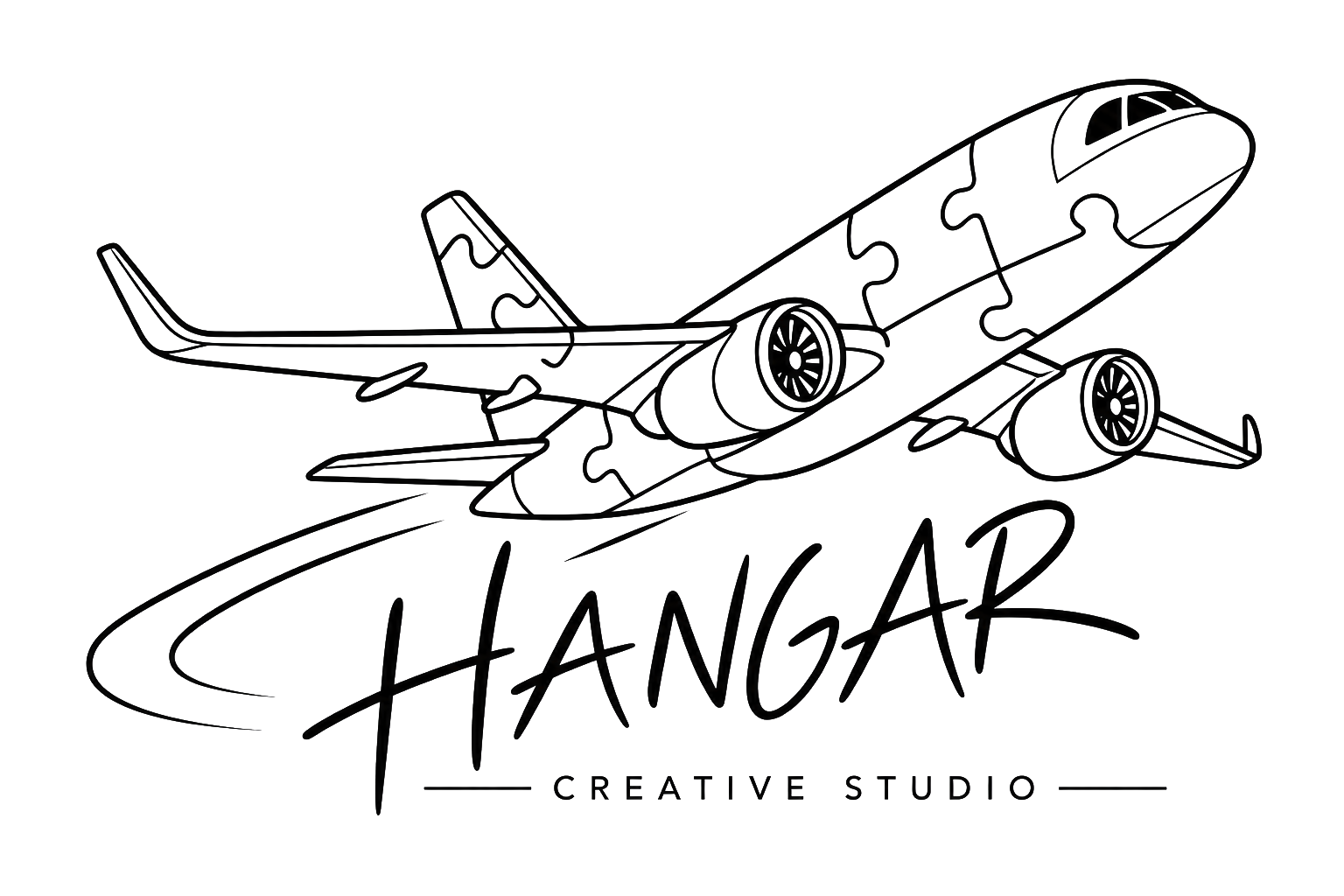 Hanger Creative Studio logo: a stylized airplane above the studio wordmark